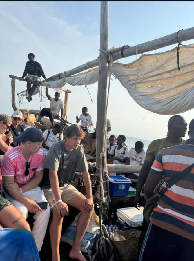 FROM NUNGWI; SUNSET DHOW CRUISE EXPERIENCE - Fruit, local snacks, and traditional music on board