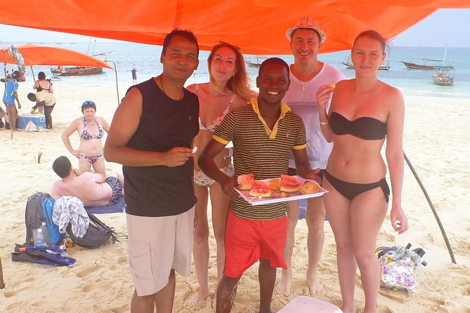 Kwale Island Dhow Sailing Tour from Zanzibar with Seafood Lunch - Swimming at the clear green Blue Lagoon