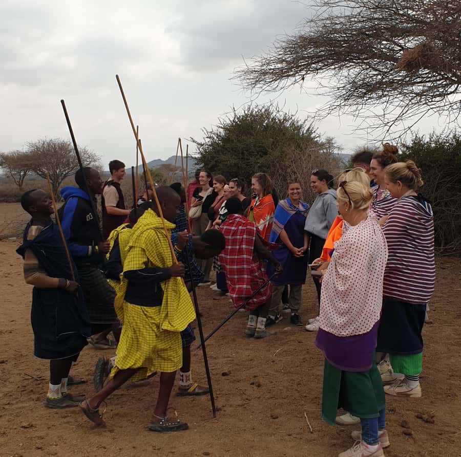 Maasai Boma Cultural Experience (maasai village tour) - Joining the adumu jumping dance
