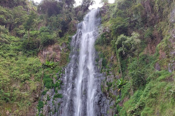 Materuni Waterfalls and Coffee Tour in Moshi - Cooling off beneath the waterfall