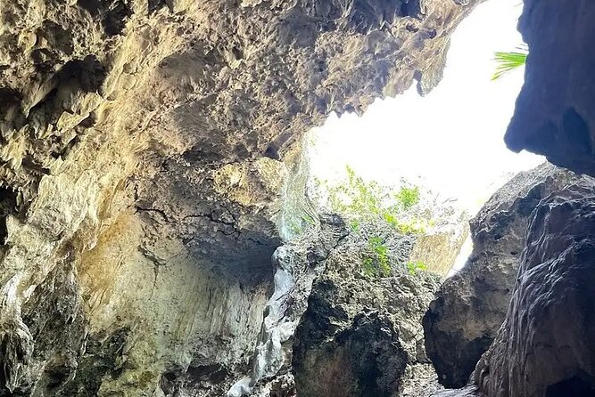 Salaam Cave Zanzibar (Turtles Santuary) - Entering the natural pool at Salaam Cave