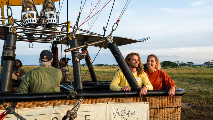 Serengeti: Hot Air Balloon Flight with Champagne Breakfast - Watching the balloon rise from the grass