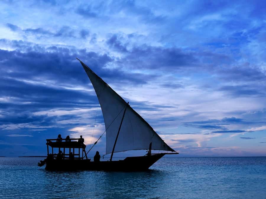 Sunset Dhow from Kendwa/Nungwi Magic Hour on the Ocean - Setting out from Nungwi Beach at 4:00 PM