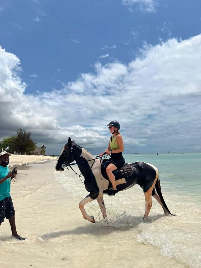 Zanzibar: Beach Horseback Ride and Swim with the Horse - From your Zanzibar hotel to the stable